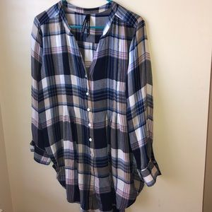 Liverpool plaid tunic top